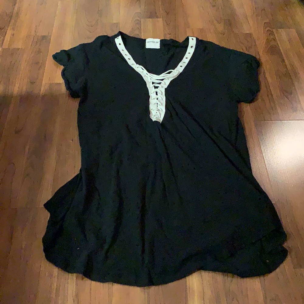 BOGO Unholy holy black lace up tunic